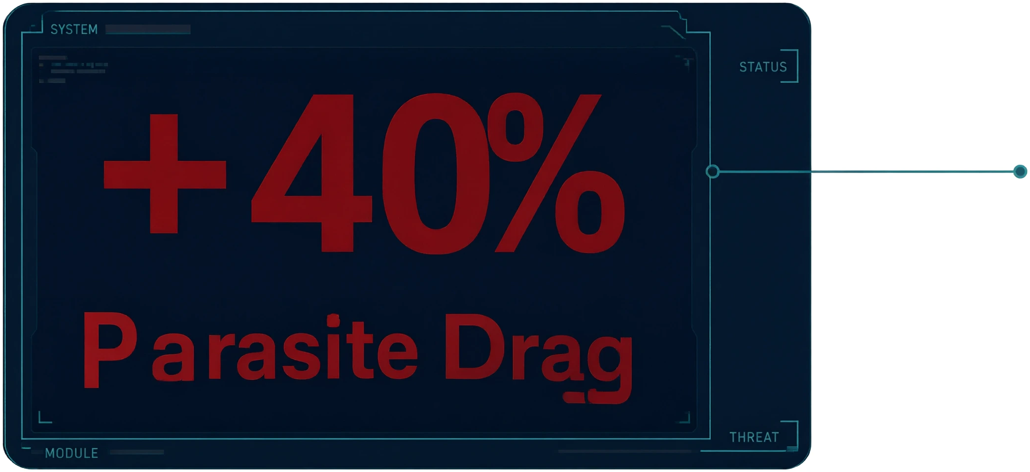 Futuristic HUD panel displaying the +40% Parasite Drag statistic
